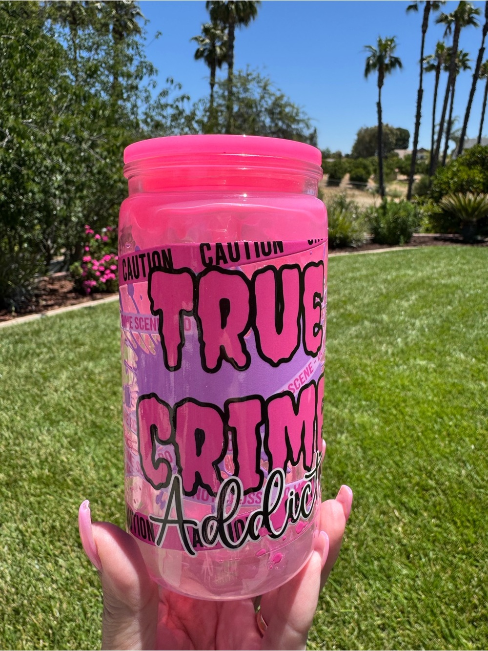 True crime addict drip snow globe 16oz